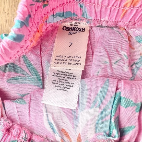 Osh Kosh B’Gosh Girls’ Pink Floral Pull On Midi Skirt Size 7 - Picture 6 of 7